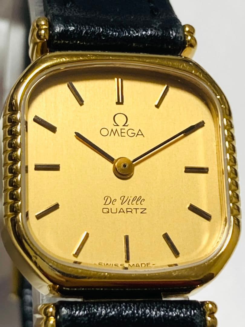 美品！　OMEGA オメガ　デビル　純正革ベルト　プッシュ式　レディース腕時計