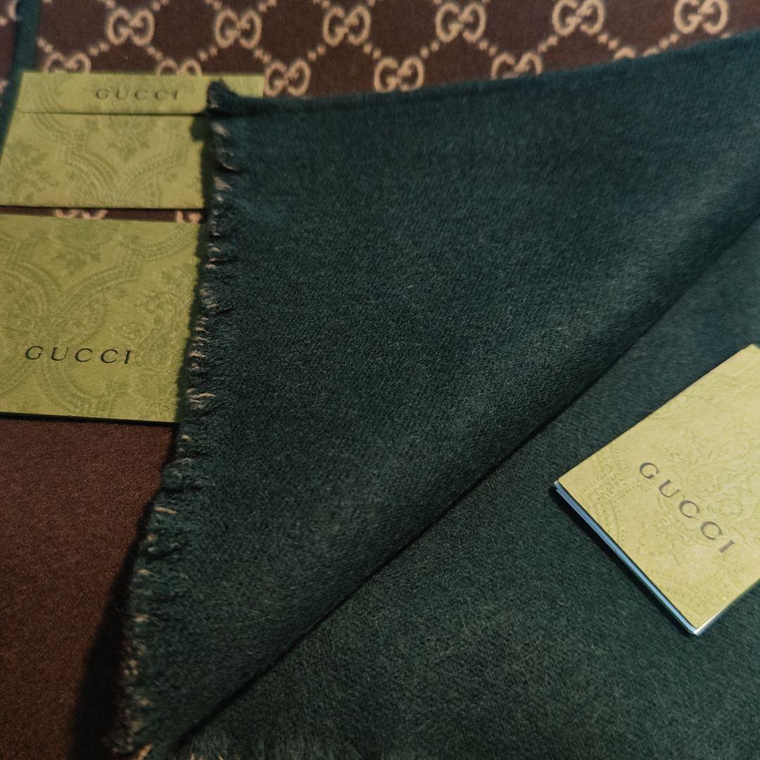 ❤美品箱付き❤GUCCI マフラー ストール ショール スカーフ❤グリーン❤