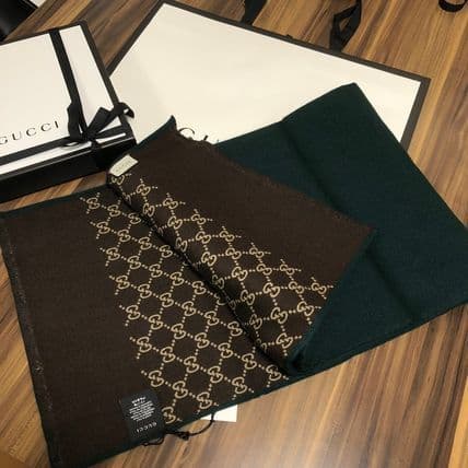 ❤美品箱付き❤GUCCI マフラー ストール ショール スカーフ❤グリーン❤