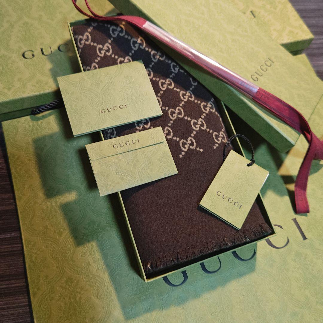 ❤美品箱付き❤GUCCI マフラー ストール ショール スカーフ❤グリーン❤