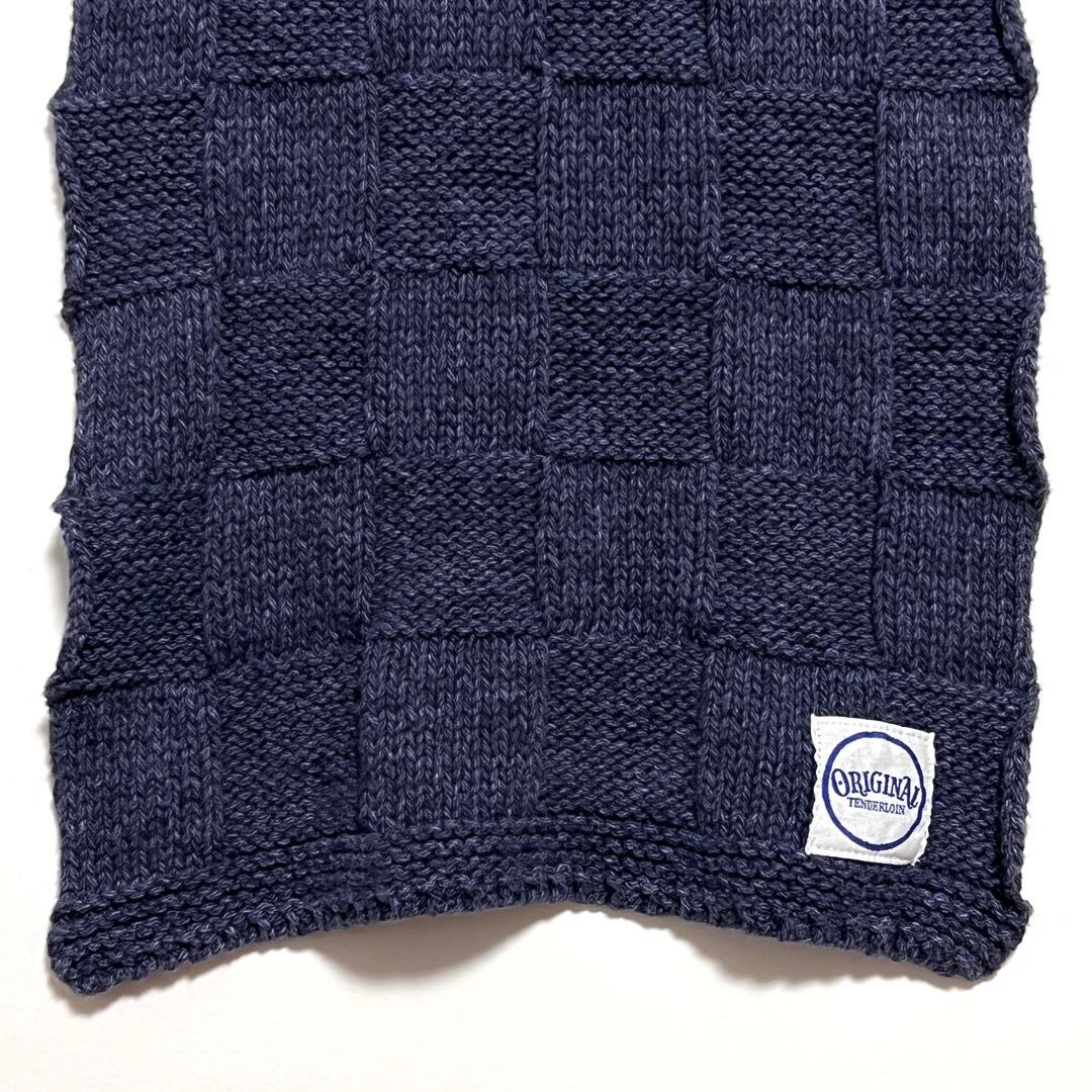 A-G様用　TENDERLOIN チェッカー マフラー スカーフ ネイビー