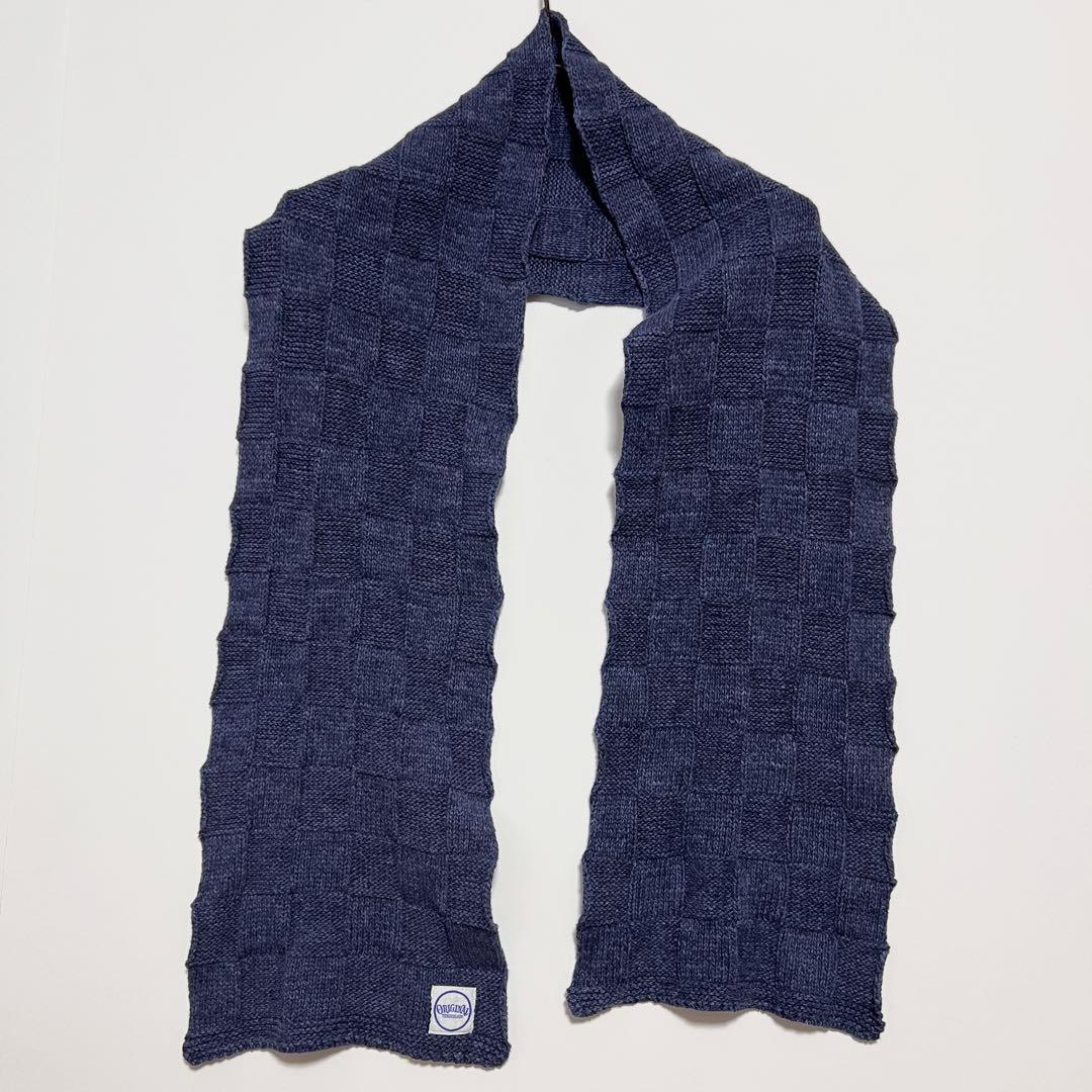 A-G様用　TENDERLOIN チェッカー マフラー スカーフ ネイビー