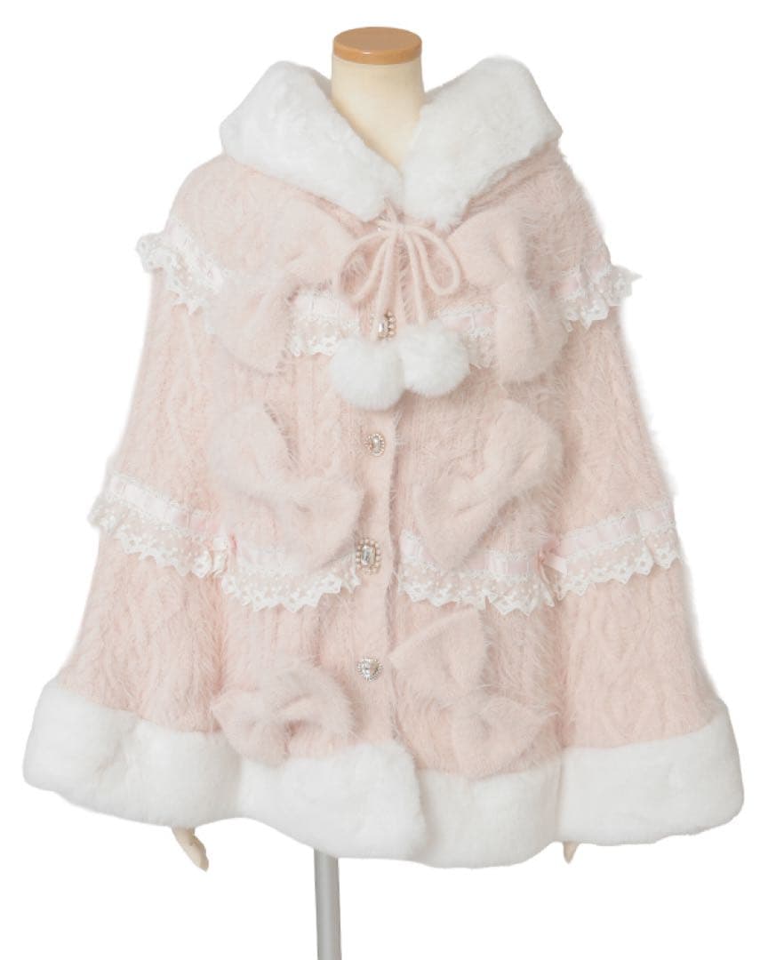 LIZLISA リズリサ ミルフィーユレースポンチョ ピンク 2025