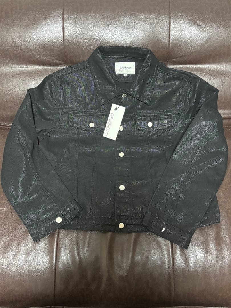 【新品・未使用】DOCOROSO ブラックコーティングデニムジャケット