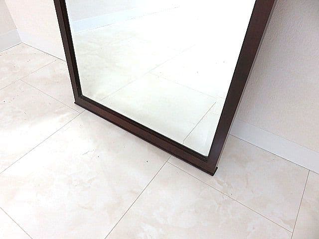 英国クラシックスタイル マホガニー材ウォールミラー Ｗ50ｃｍ×Ｈ140ｃｍ
