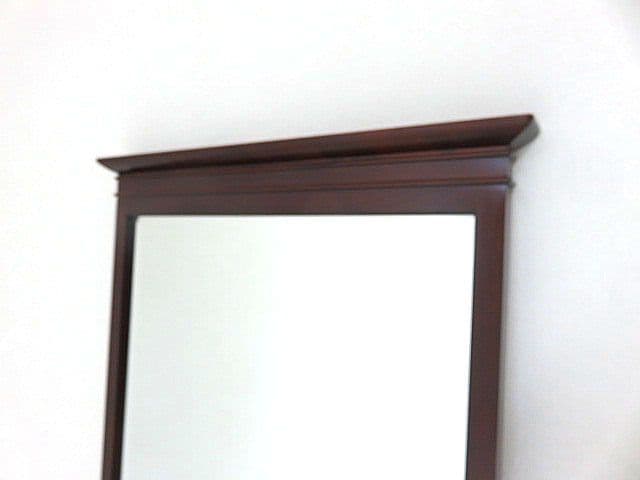 英国クラシックスタイル マホガニー材ウォールミラー Ｗ50ｃｍ×Ｈ140ｃｍ