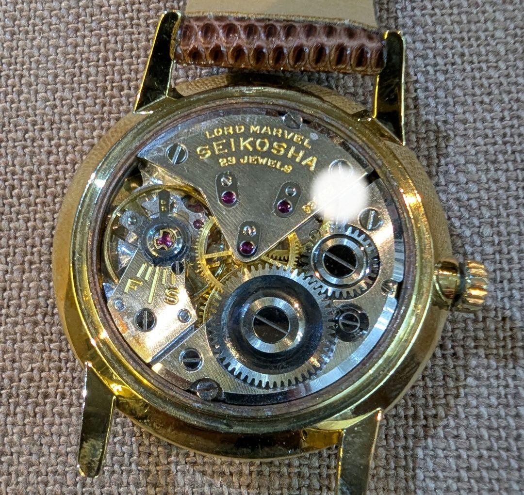 Seiko Lord Marvel 手巻き腕時計18k金無垢はまぐりケース
