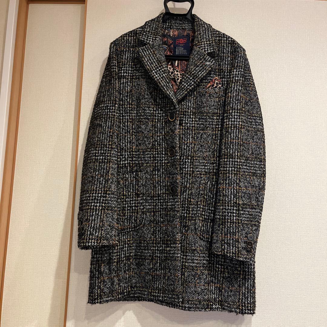 BOB チェスターコート チェック柄