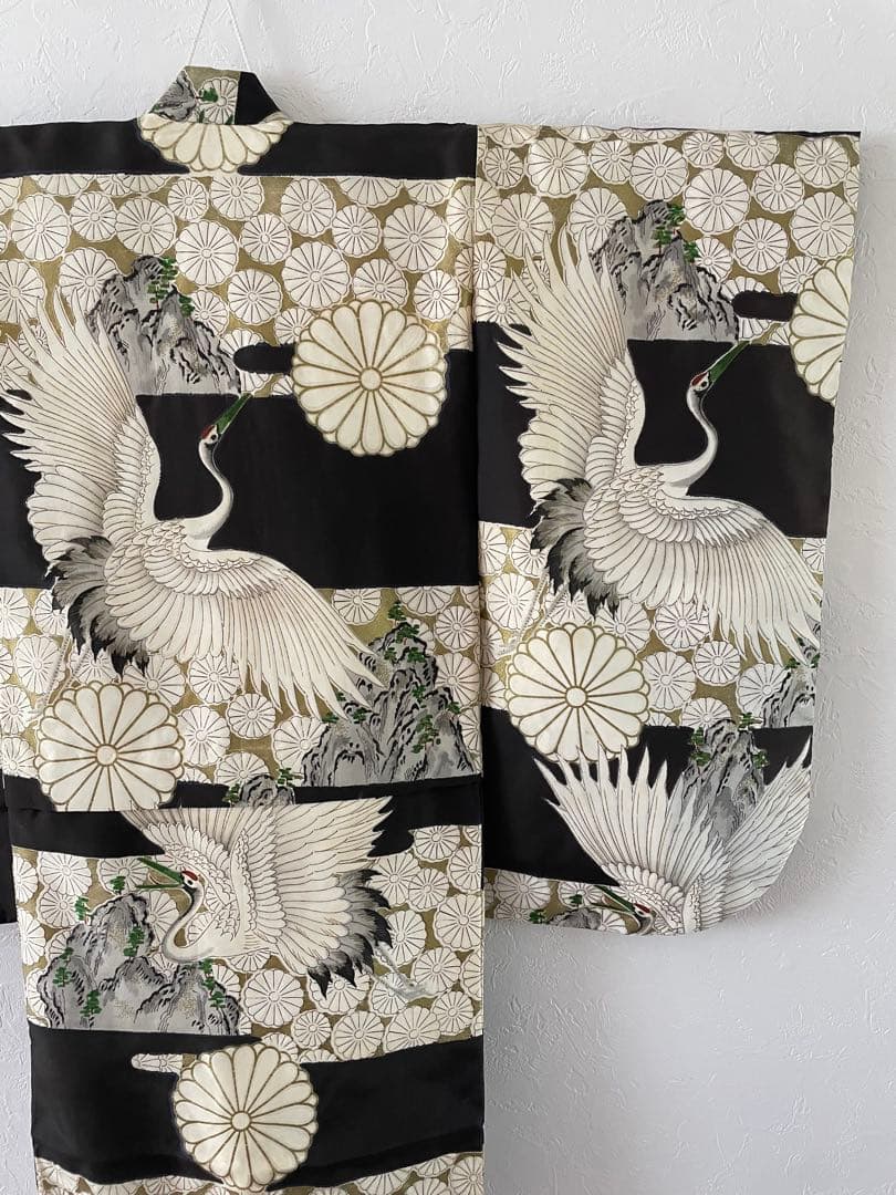 七五三　３歳　正絹　アンティークお着物セット