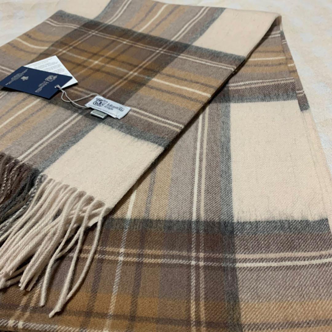 お*よ様 ジョンストンズ スカーフ　ナチュラルスチュワート　タータンチェッ大判