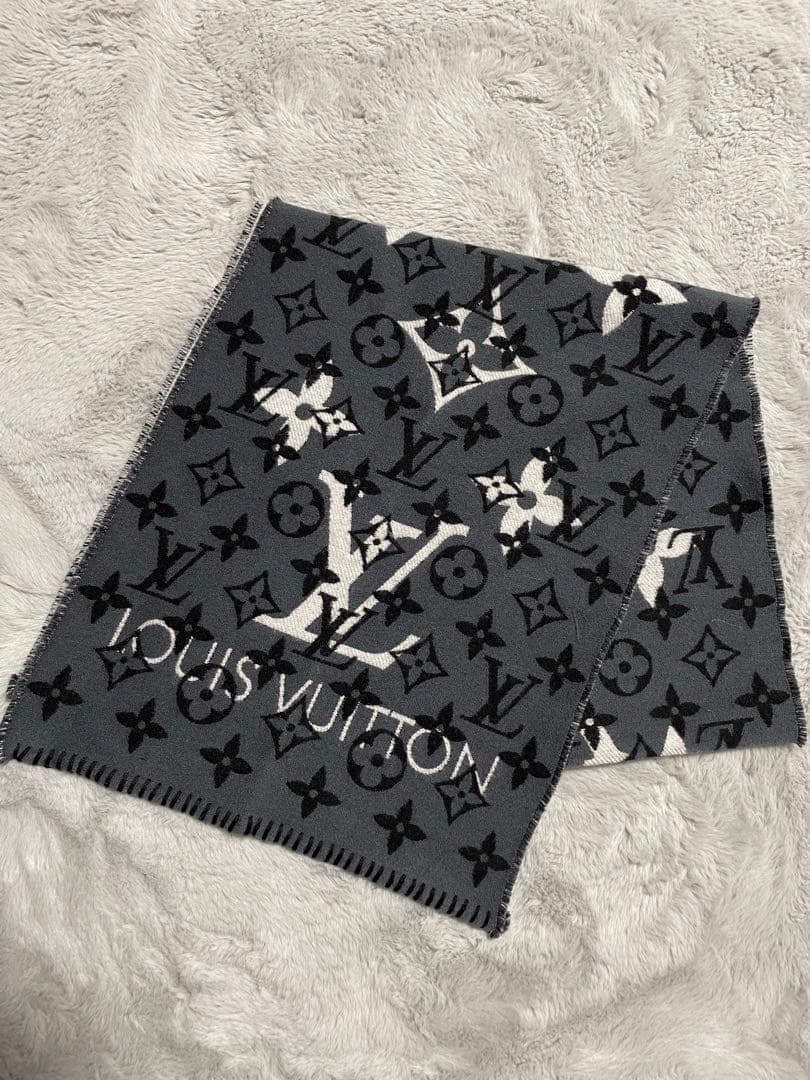 LOUIS VUITTON モノグラム マフラー シルク　M76377