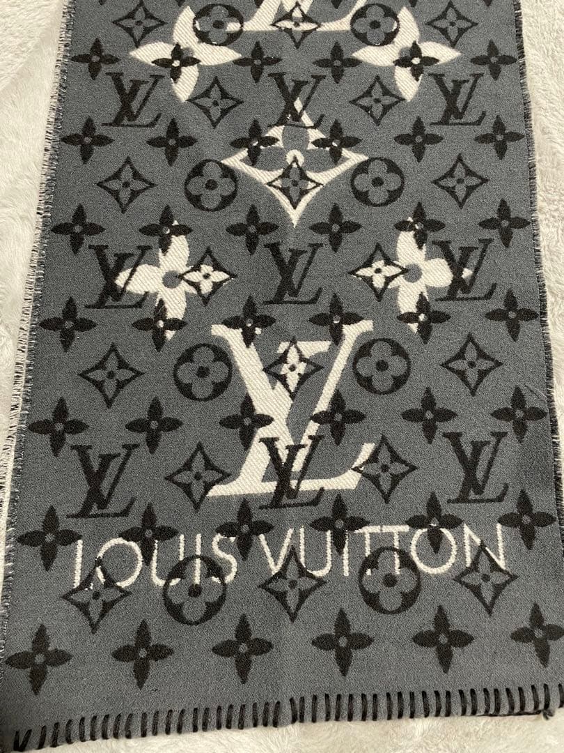 LOUIS VUITTON モノグラム マフラー シルク　M76377