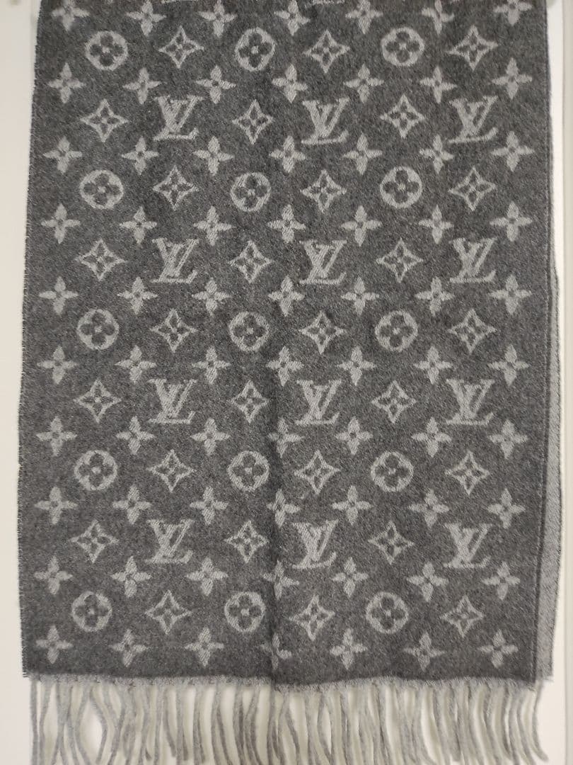 LOUIS VUITTON ウール・カシミヤ モノグラム マフラー