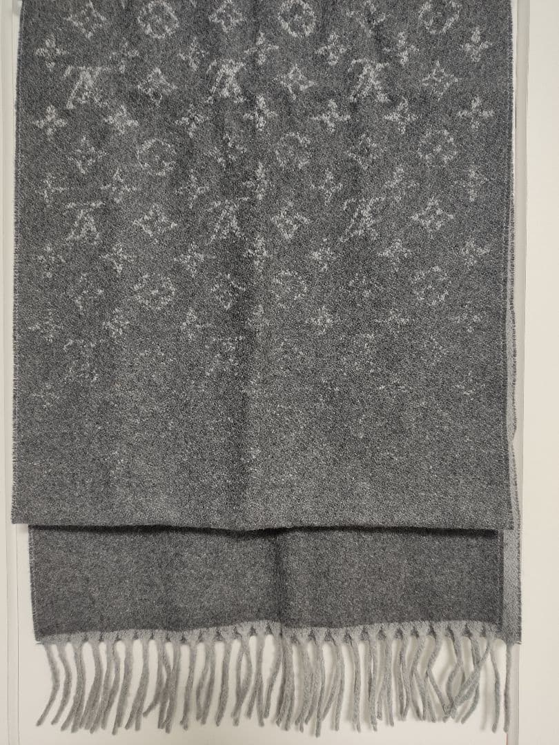 LOUIS VUITTON ウール・カシミヤ モノグラム マフラー