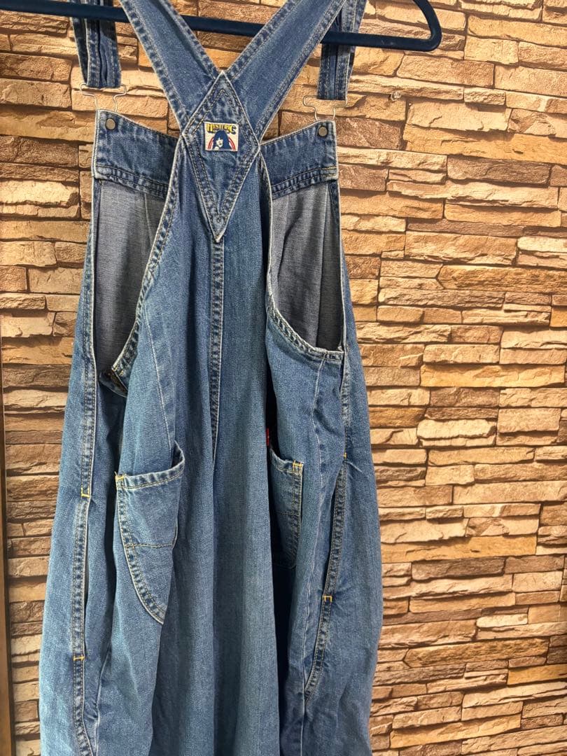 Hysteric ロゴ刺繍デニムサロペット ブルー