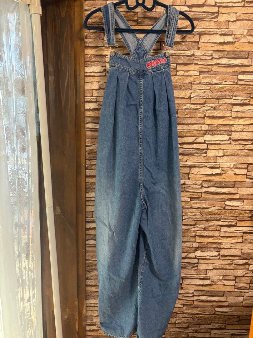 Hysteric ロゴ刺繍デニムサロペット ブルー