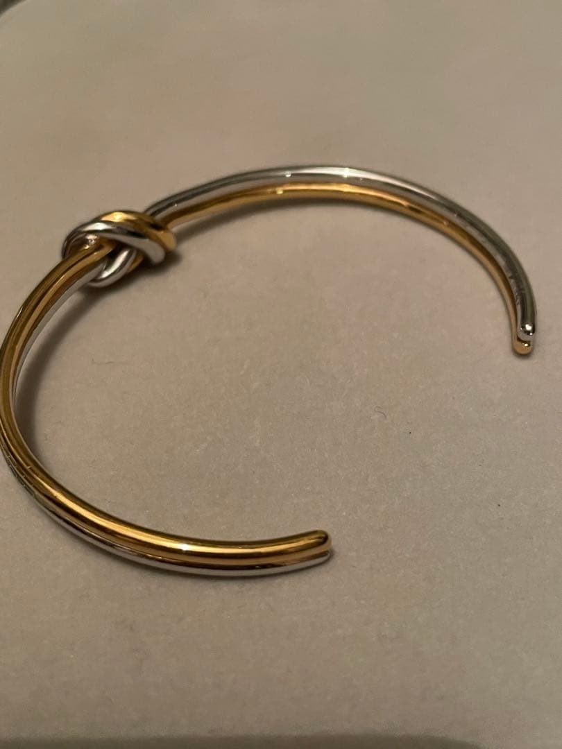 CELINE ノットデザイン バングル　ゴールド&シルバー