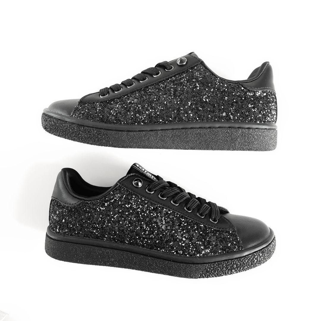 美品 プラスダイアナ サイド グリッター ラメ レースアップ シューズ