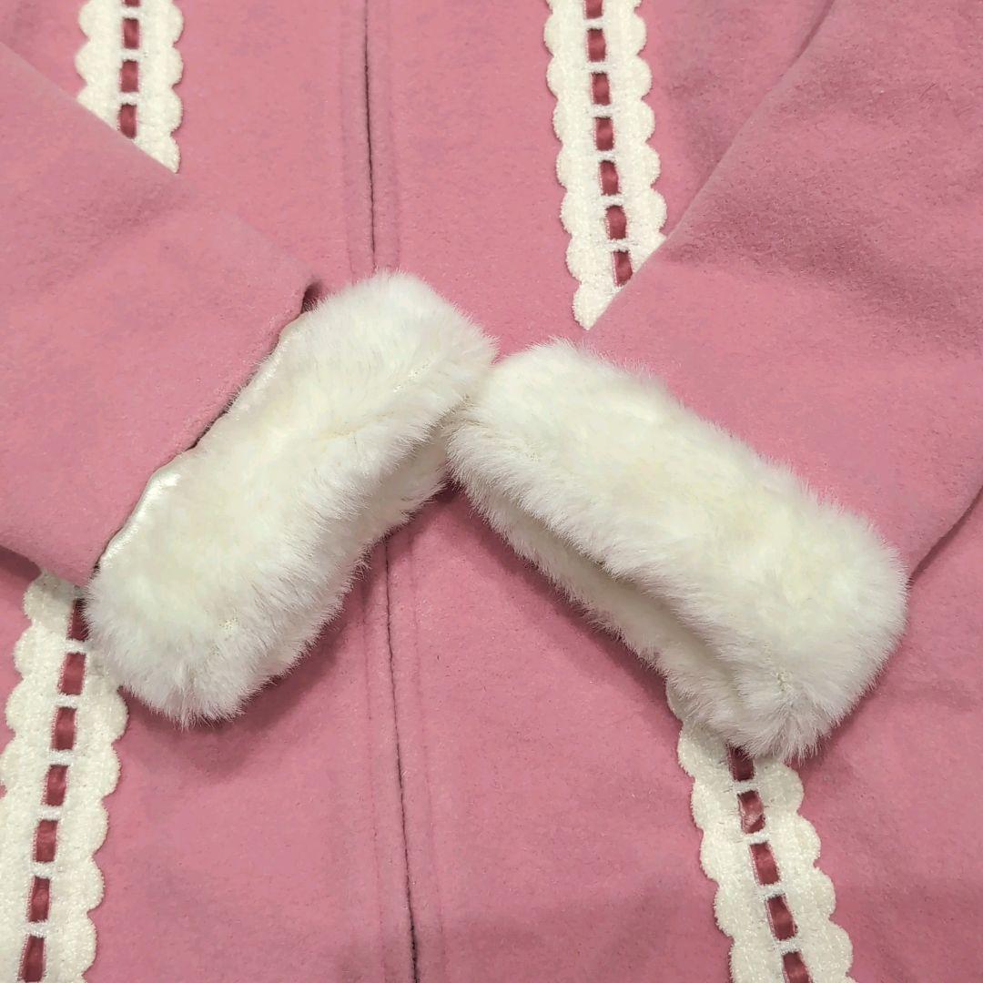 シャーリーテンプル サンタコート はしごレース ピンク 120 ボア ファー