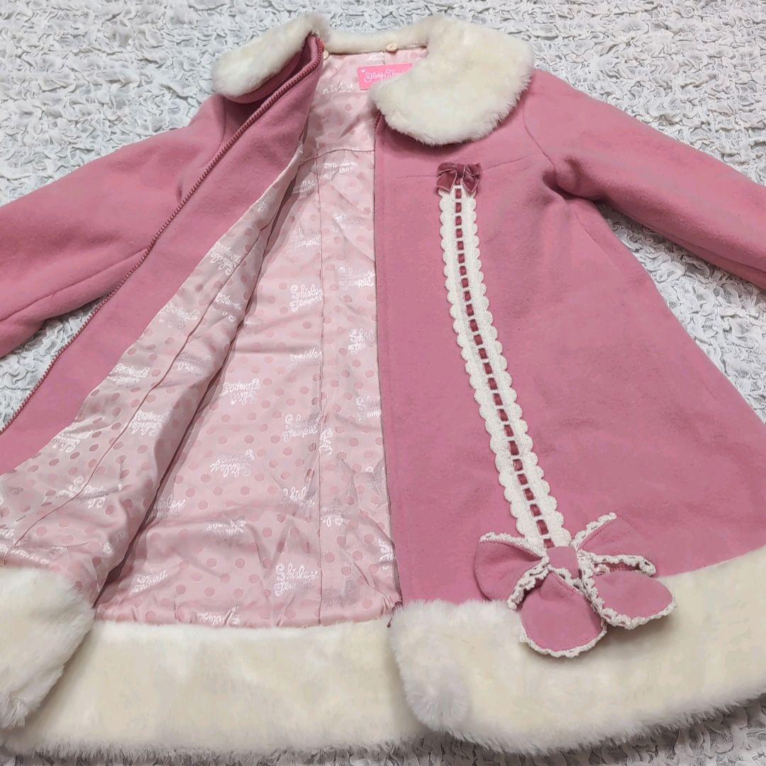 シャーリーテンプル サンタコート はしごレース ピンク 120 ボア ファー