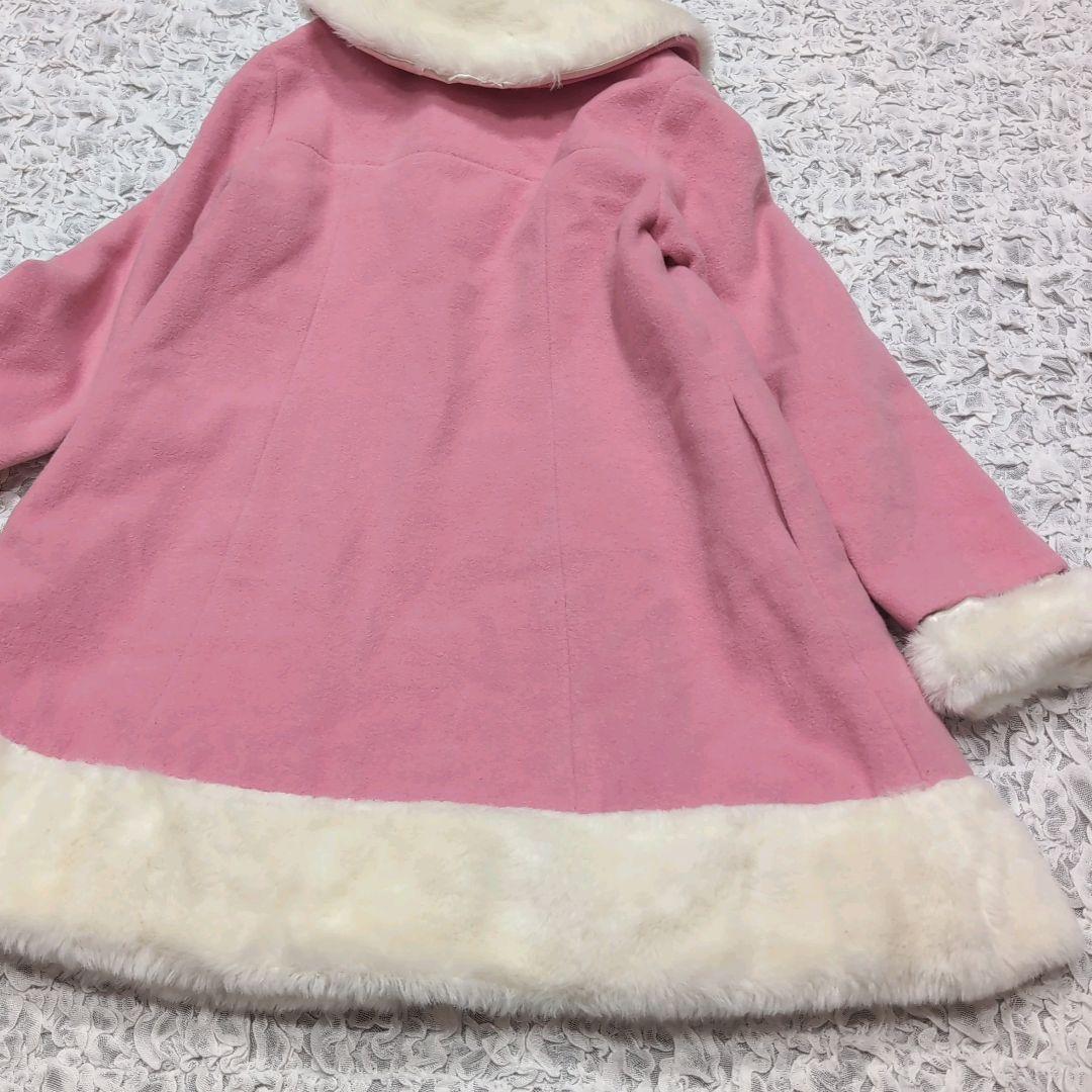シャーリーテンプル サンタコート はしごレース ピンク 120 ボア ファー