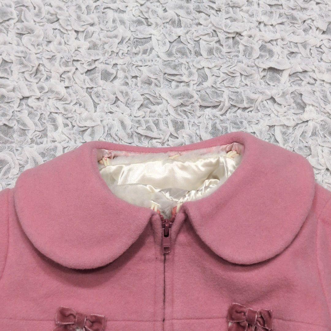 シャーリーテンプル サンタコート はしごレース ピンク 120 ボア ファー