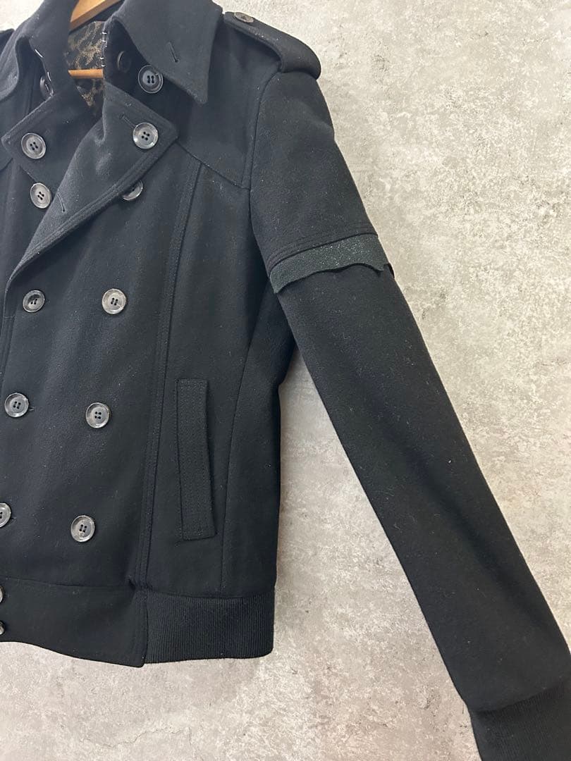 希少 Roen ロエン コレクションライン ライダースPコート レオパード裏地