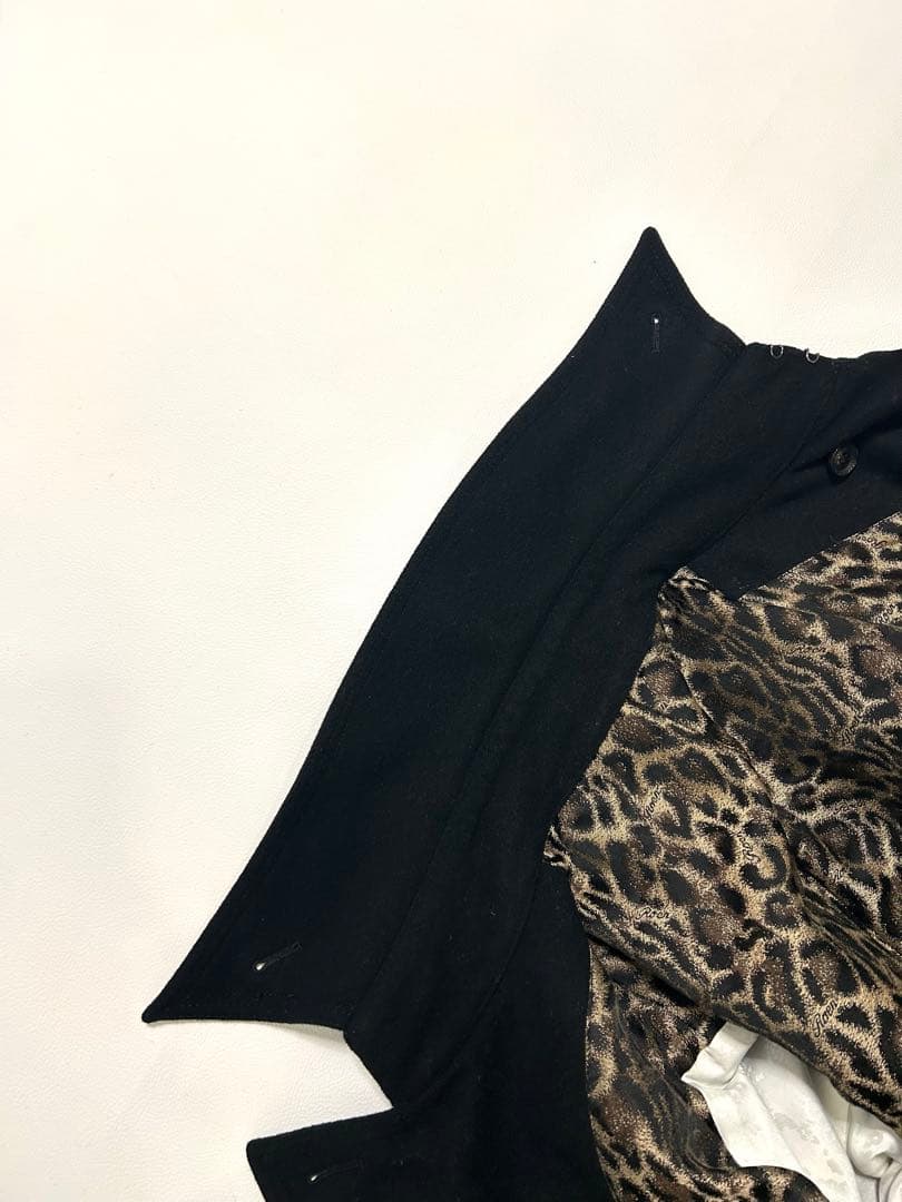 希少 Roen ロエン コレクションライン ライダースPコート レオパード裏地