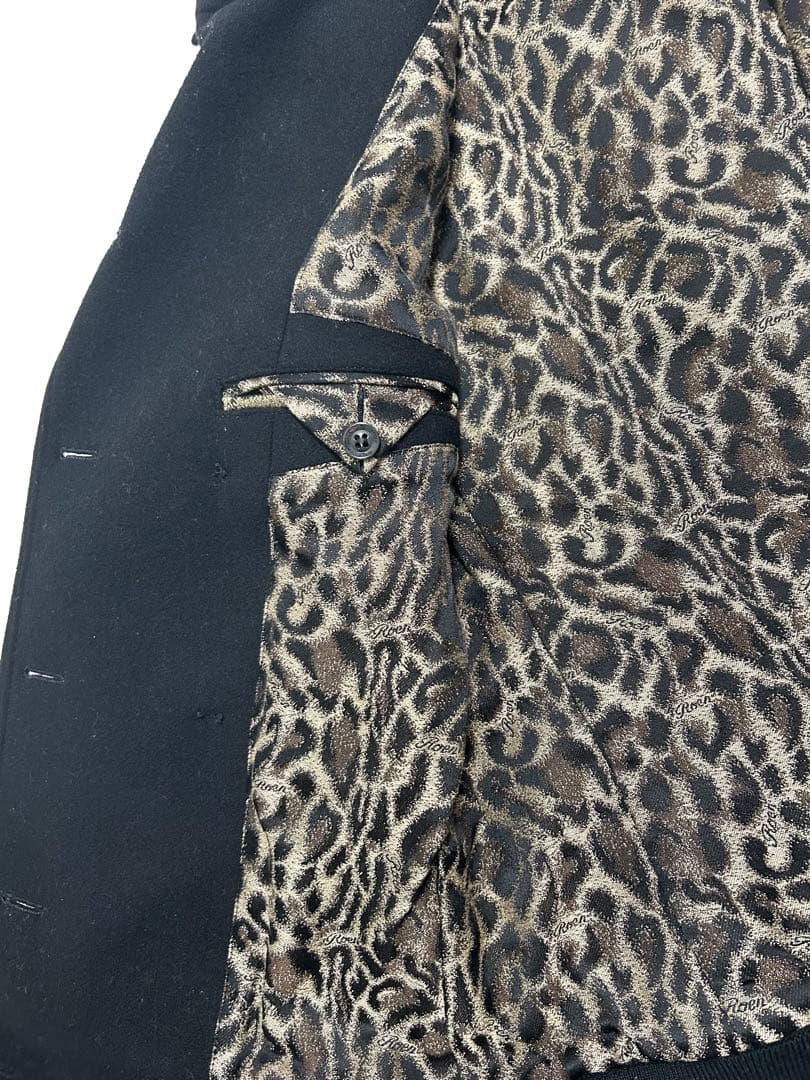 希少 Roen ロエン コレクションライン ライダースPコート レオパード裏地