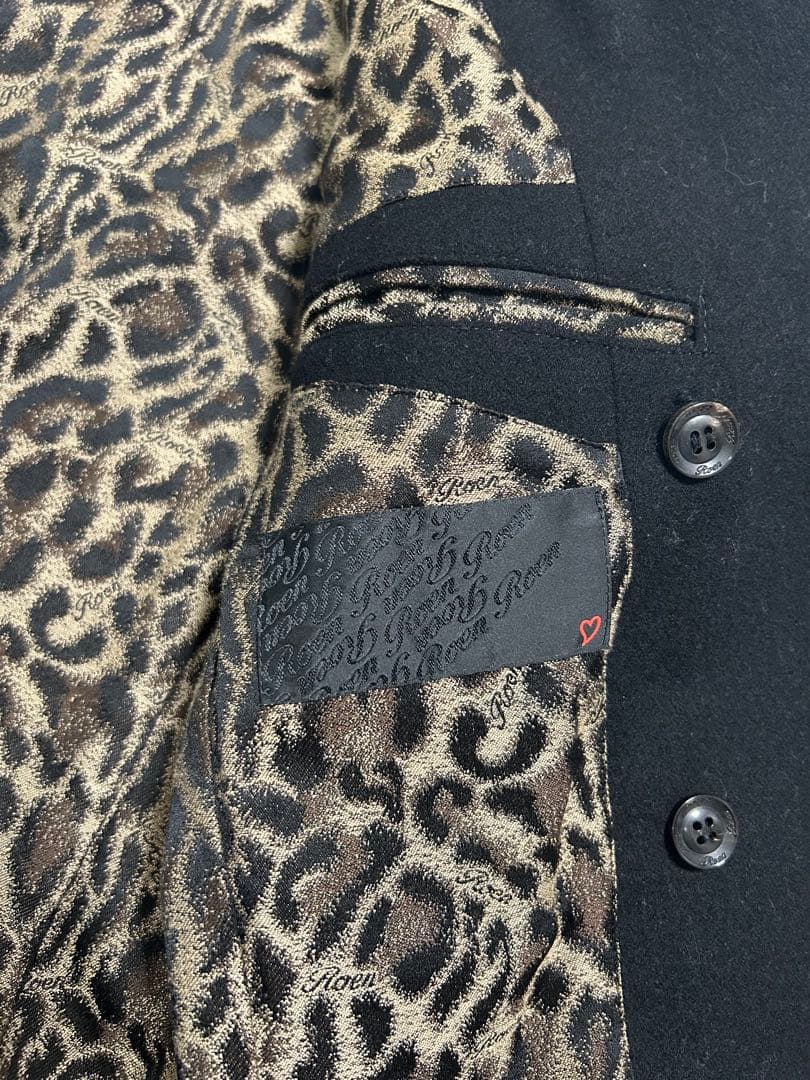 希少 Roen ロエン コレクションライン ライダースPコート レオパード裏地