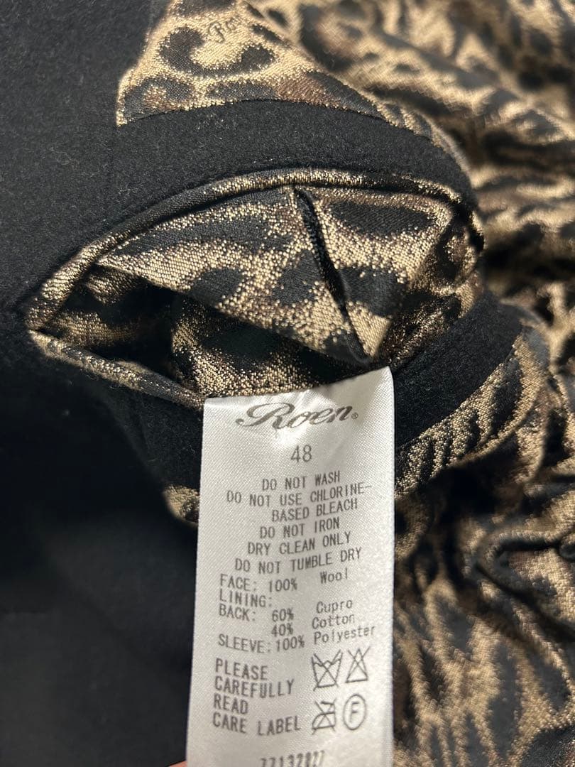 希少 Roen ロエン コレクションライン ライダースPコート レオパード裏地