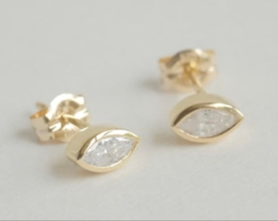 accessories mau レモン型K10ダイヤモンドピアス