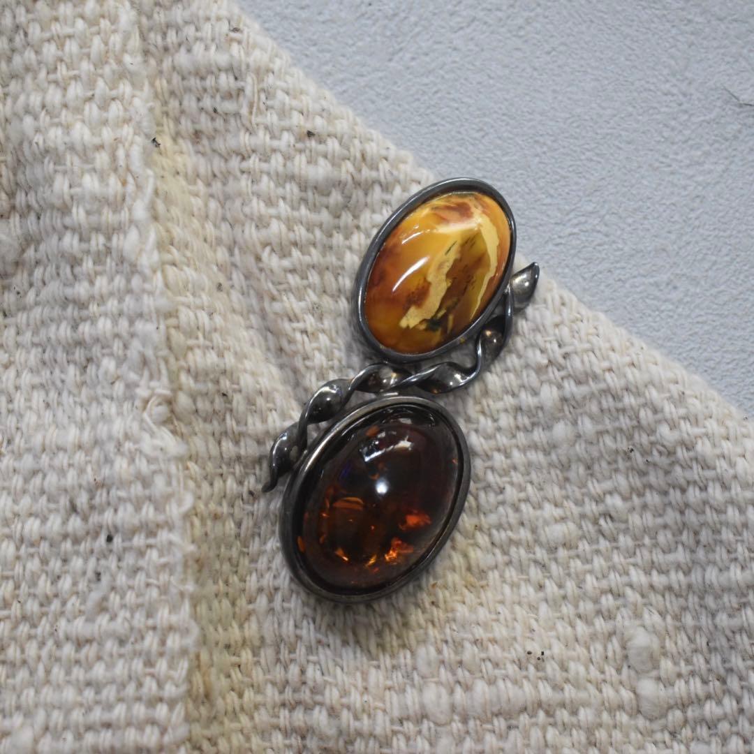 近年 GRANPIE 素敵なブローチ✨手織りコットン ロングコート L 生成り