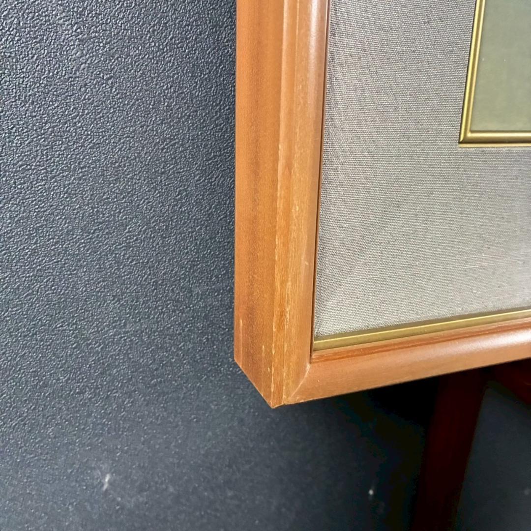 美品 山口華楊「風光る」木版画 10号 印章有 証明シール有 額縁入 文化勲章