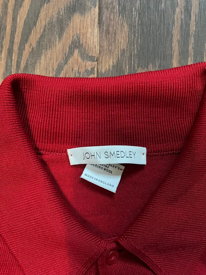 JOHN SMEDLEY レッド ポロシャツ Lサイズ