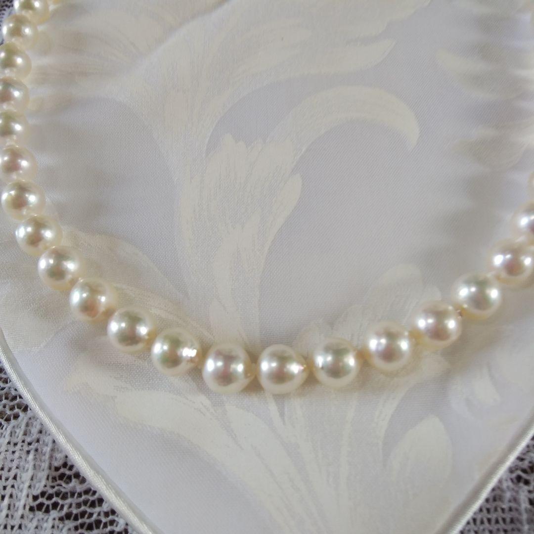 らら 伊勢志摩産7.5ー8mm高品質の本真珠ネックレスとイヤリングセッ