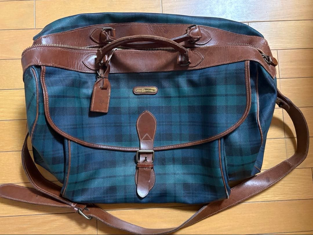 ラルフローレン　ボストンバック　チェック柄