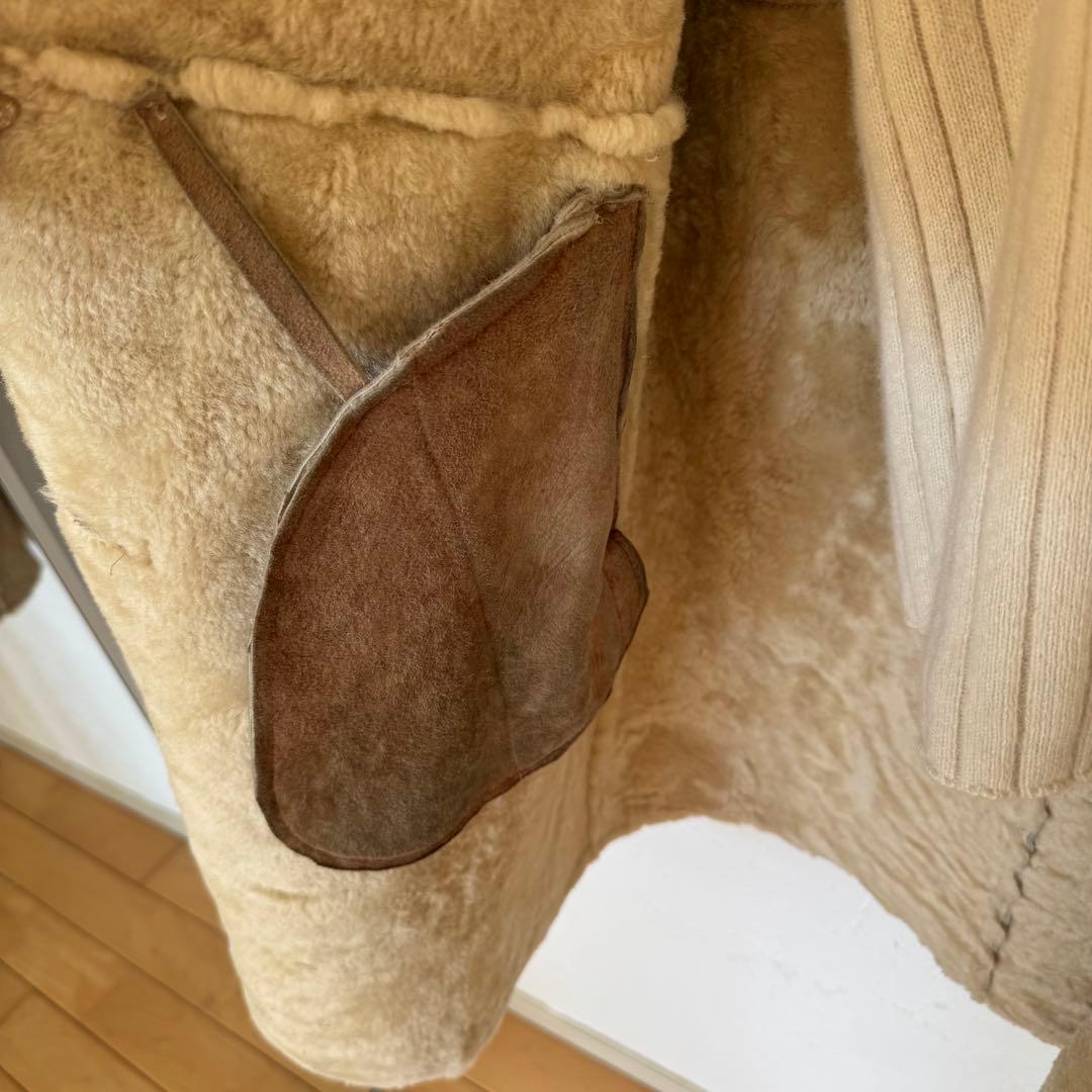 イタリア製羊革シープスキンムートン　ロングジレベスト