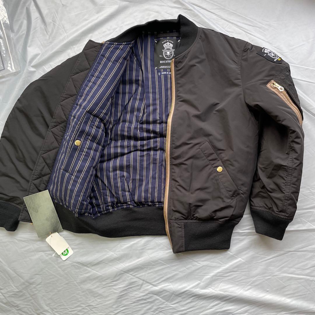ヒューストンゴールドMA-1 フライトジャケット ブラック Mサイズ