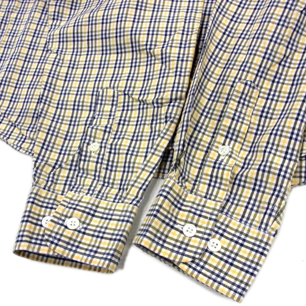 ✈ パーリーゲイツ　長袖 シャツ　チェック　総柄　刺繍　メンズ LL　ゴルフ　綿