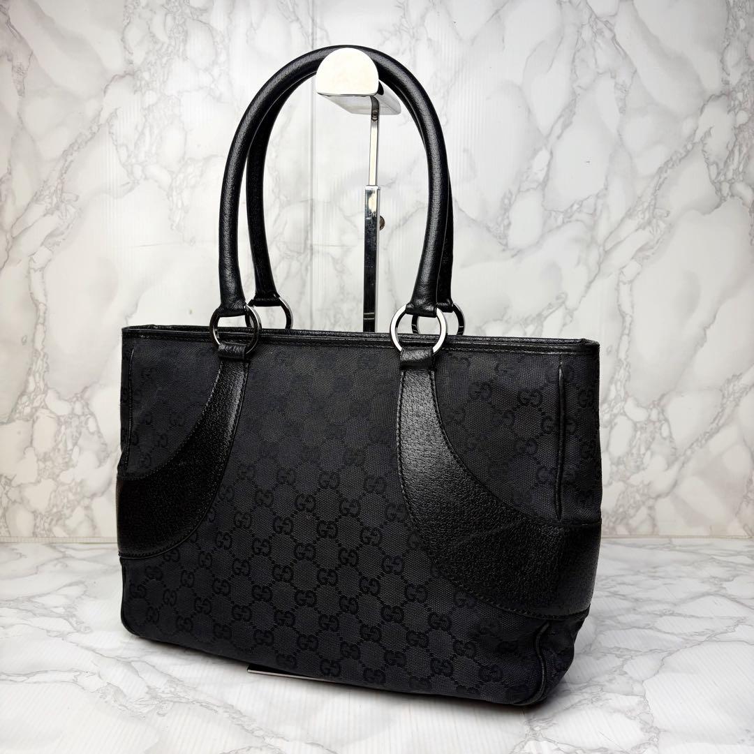 081 美品 GUCCI トートバッグ ハンドバッグ GGキャンバス yd6