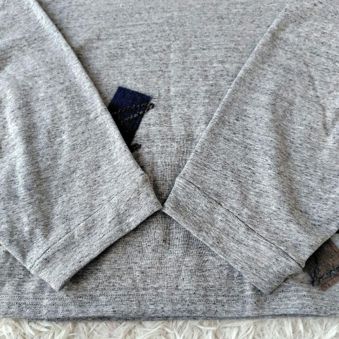 美品 センソユニコ 慈雨 ジウ プルオーバー 異素材 パッチワーク グレー 40