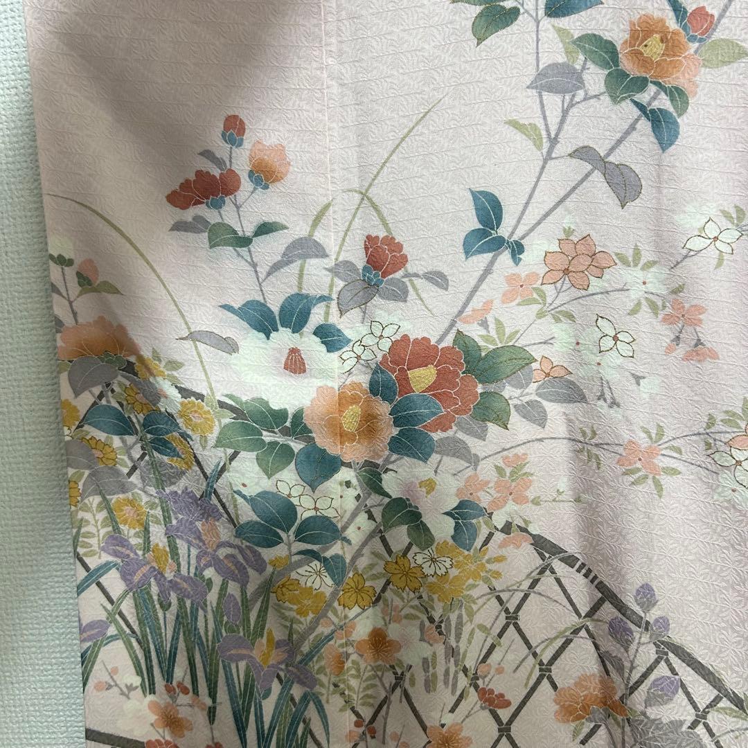 【 さらに値下げ 】　 色鮮やかな手描き友禅　訪問着　花柄　着物スキ倶楽部３１８
