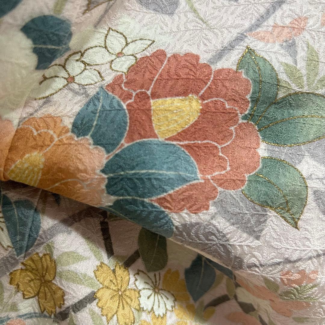 【 さらに値下げ 】　 色鮮やかな手描き友禅　訪問着　花柄　着物スキ倶楽部３１８