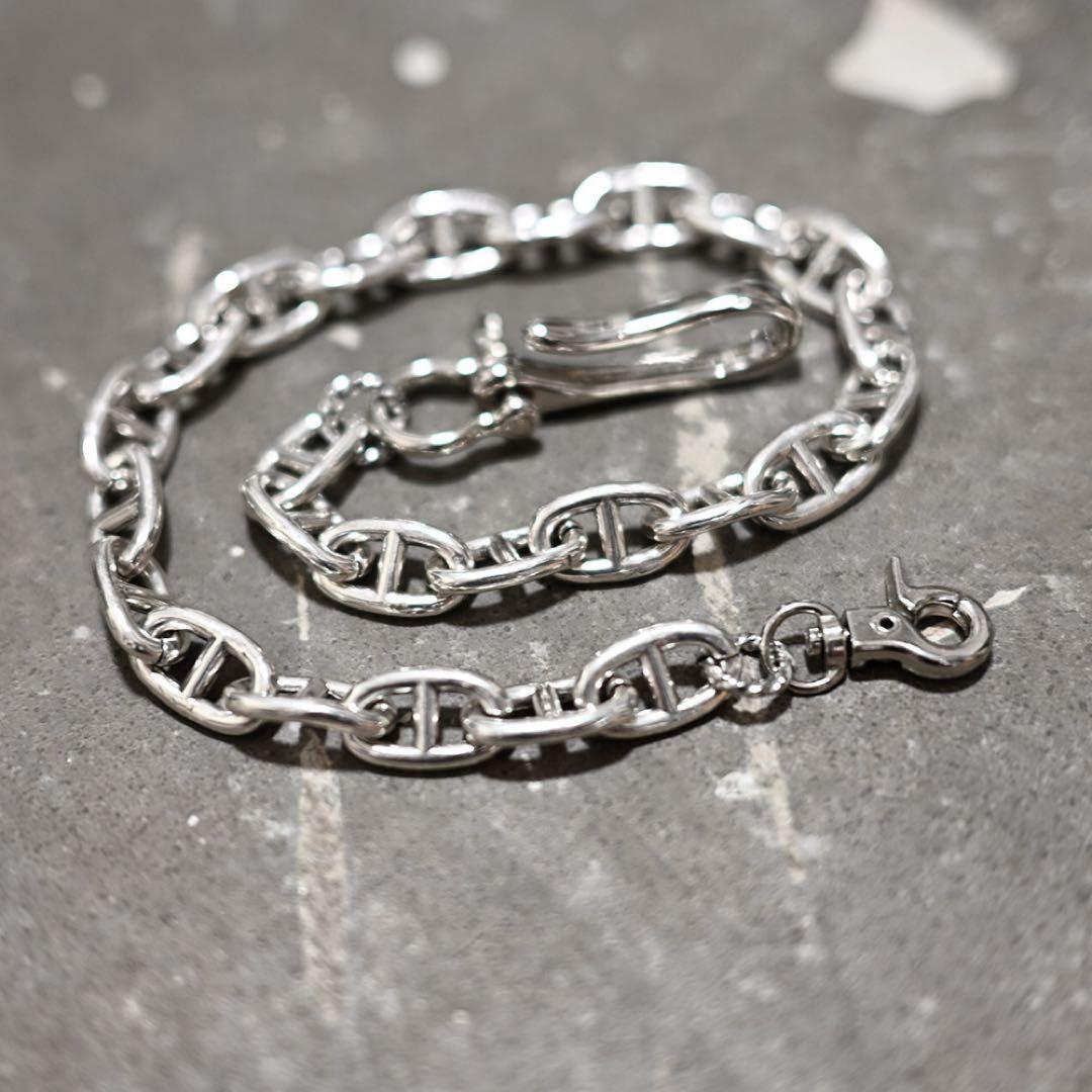 シルバーアンカーリンクウォレットチェーン トラッカー 財布