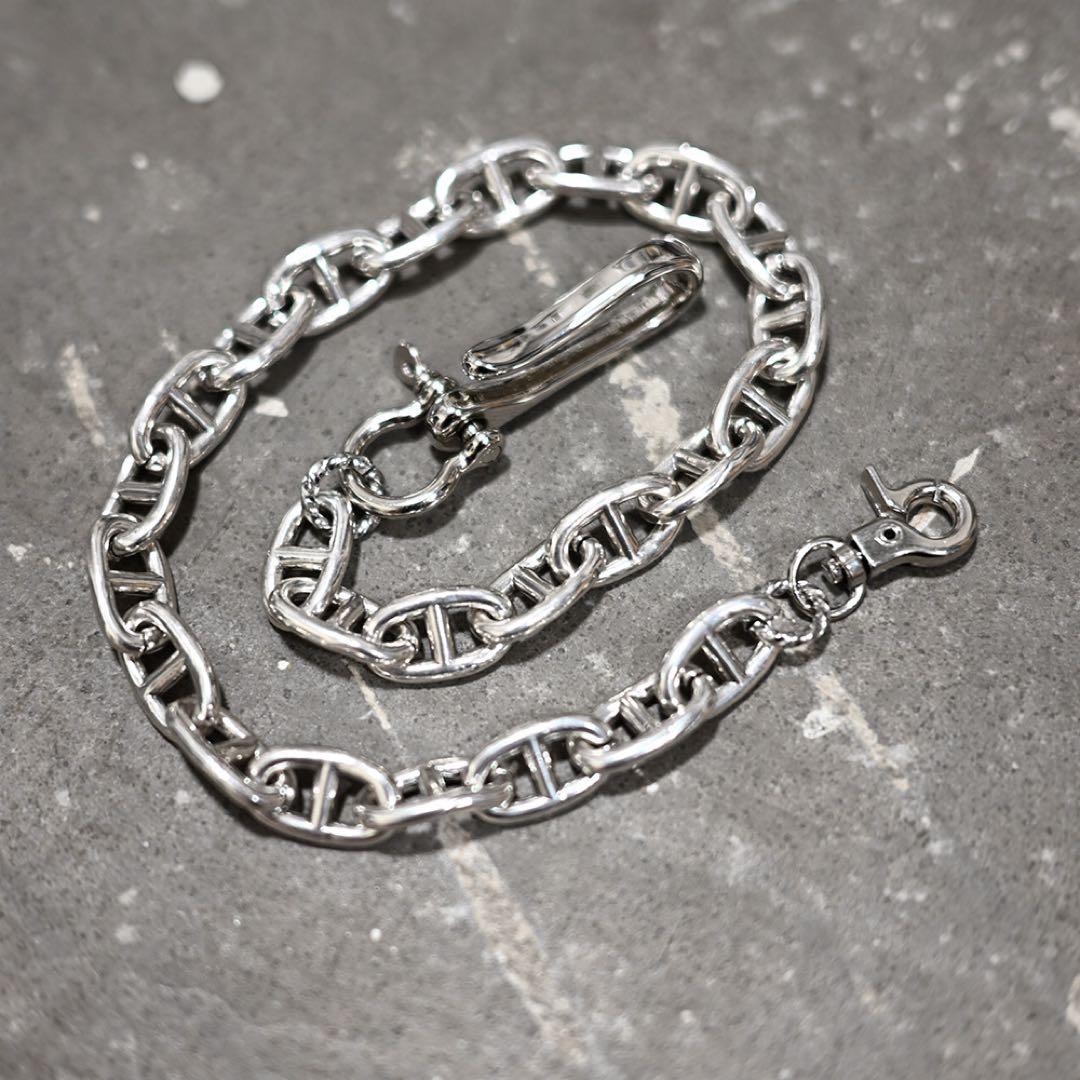 シルバーアンカーリンクウォレットチェーン トラッカー 財布