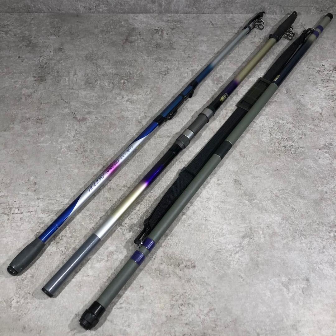 美品 SHIMANO ホリデースピン スズミ 磯竿 磯玉網 釣り竿 セット 遠投