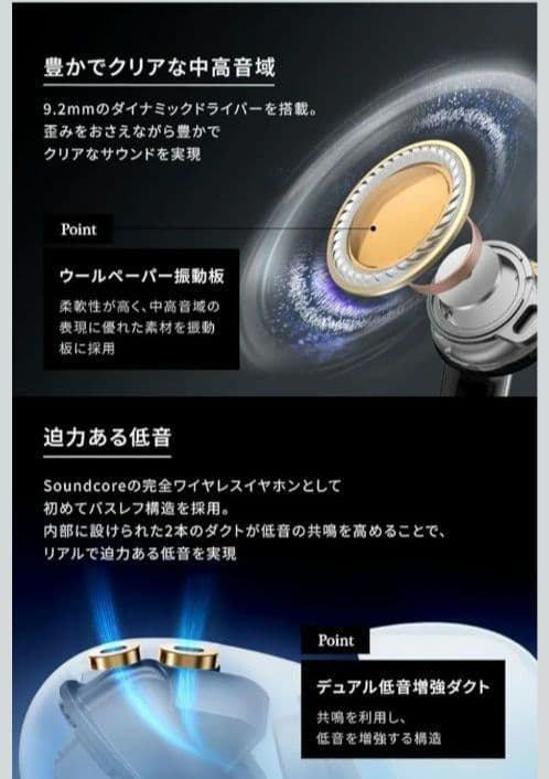 専用Anker Soundcore Liberty 5 ワイヤレスイヤホン