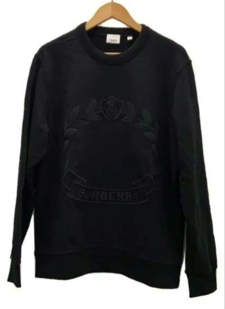 【期間限定価格】美品 バーバリー オークリーフ刺繍 スウェットトレーナー S 黒