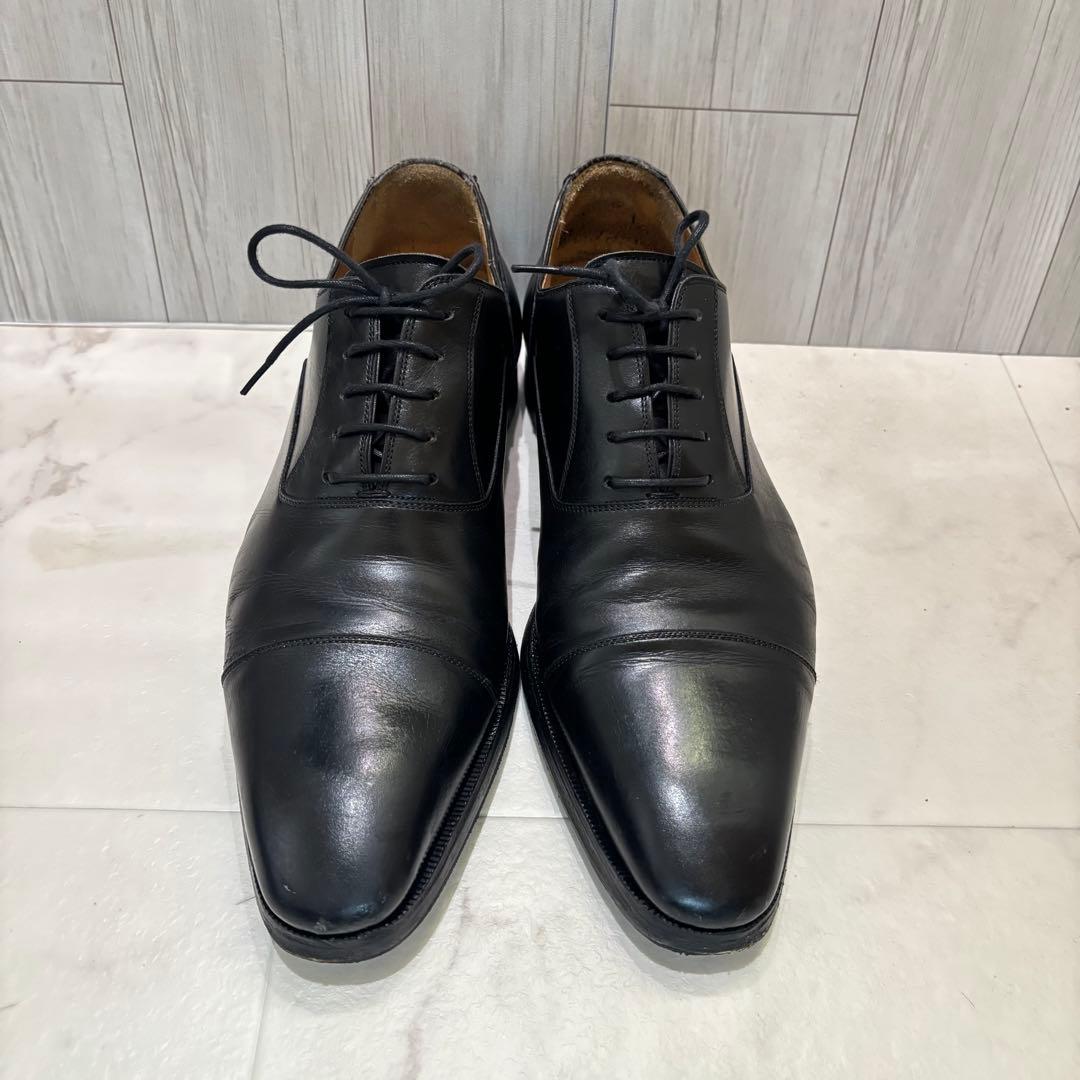 マグナーニ ストレートチップ 黒 レザー 革靴 26.5